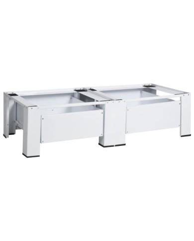 Socle double pour lave-linge et sèche-linge avec tiroirs Blanc