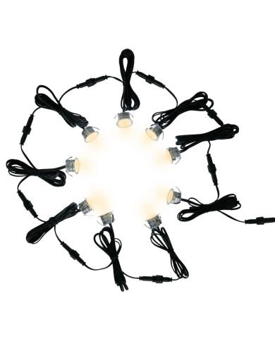 Lampes de sol à LED 10 pcs Blanc chaud