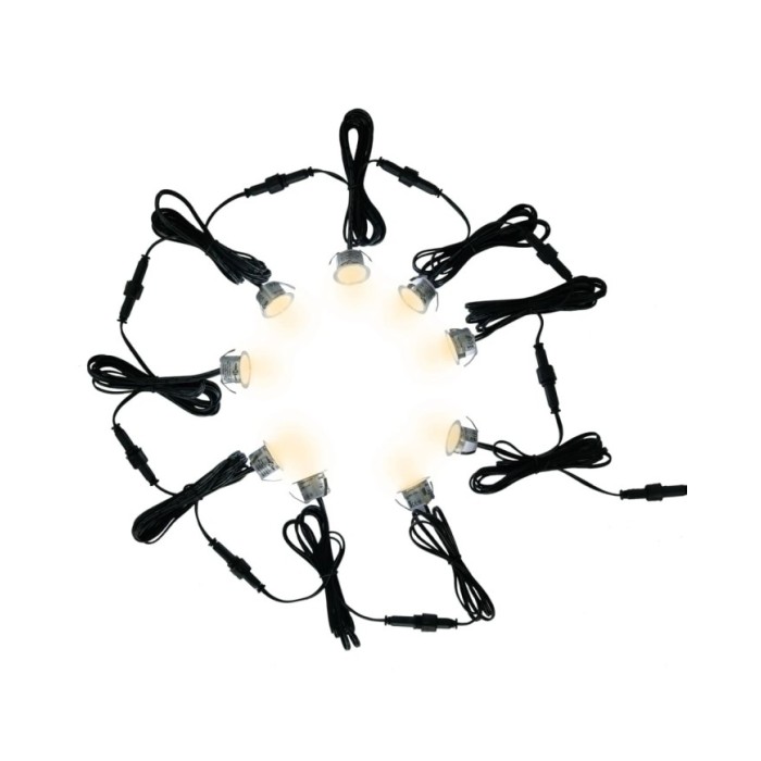 Lampes de sol à LED 10 pcs Blanc chaud