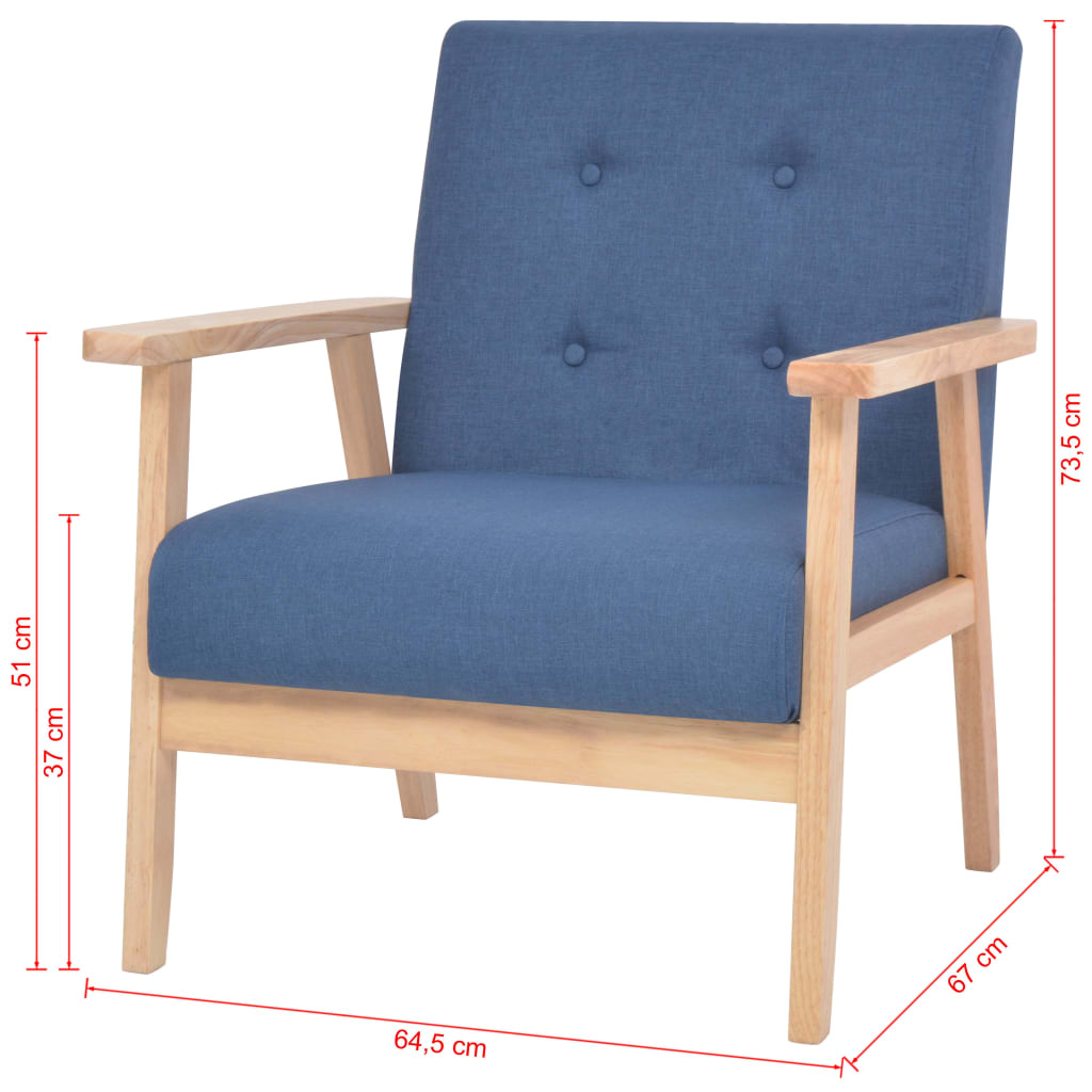  Ensemble de canapé 2 pcs Tissu bleu