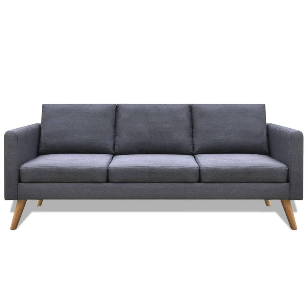  Canapé à 3 places Tissu Gris foncé
