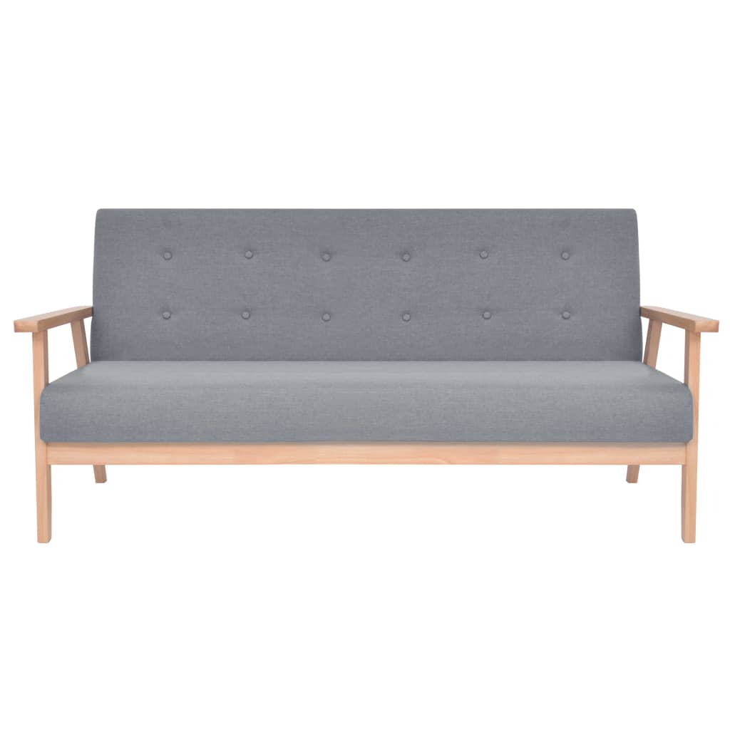  Ensemble de canapés 2 pcs Tissu Gris clair