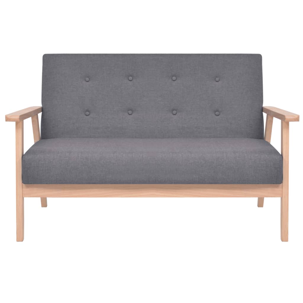  Jeu de canapé 2 pcs Tissu Gris foncé