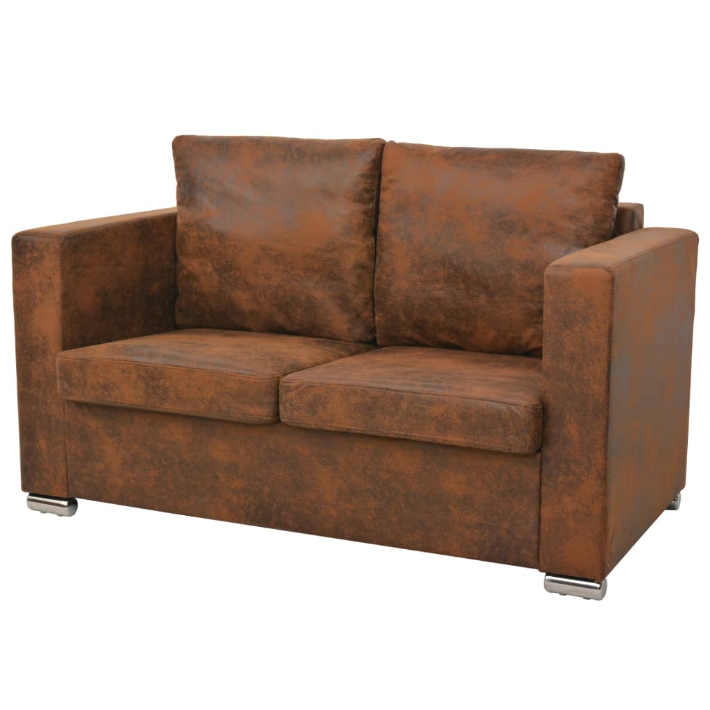  Ensemble de canapés 2 pcs Cuir daim synthétique