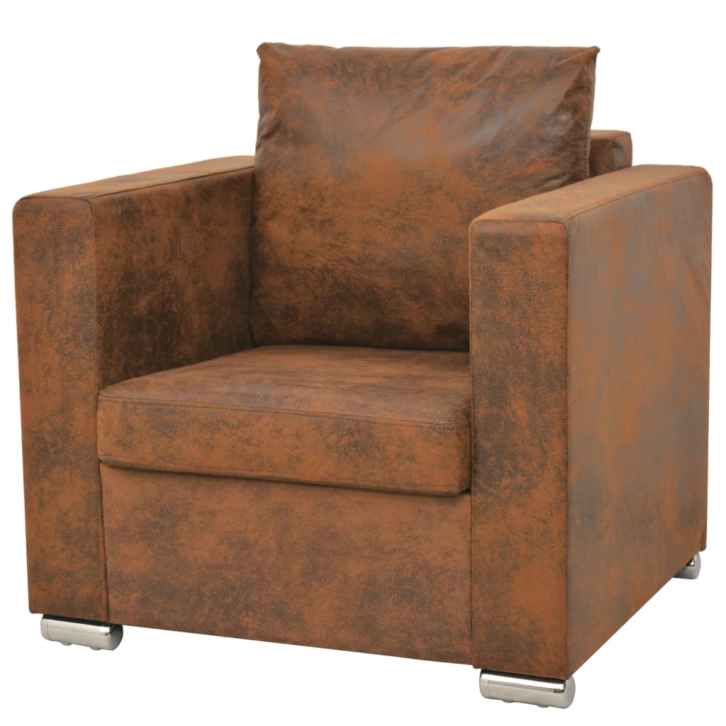  Ensemble de canapés 2 pcs Cuir daim synthétique