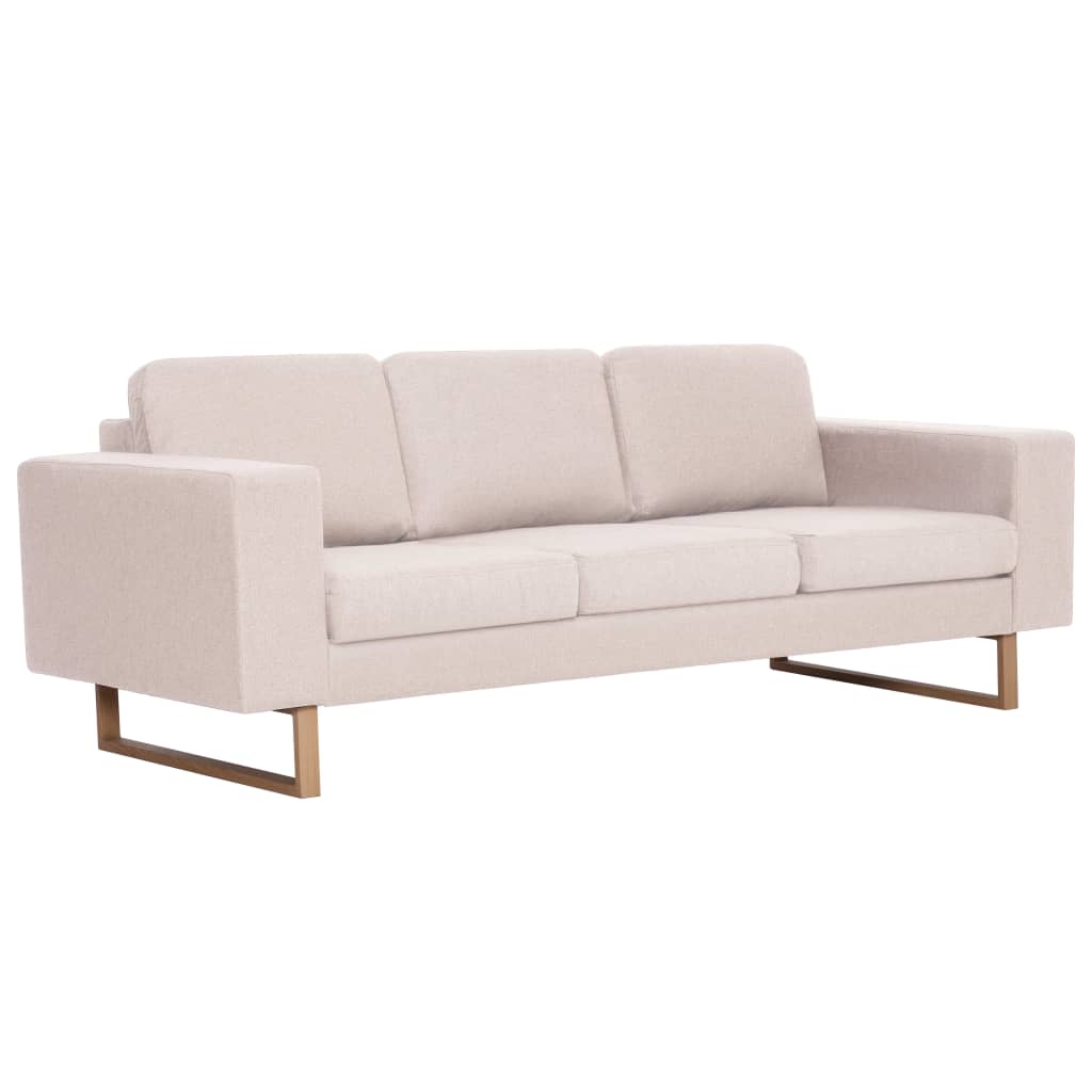  Ensemble de canapé 2 pcs Tissu Crème