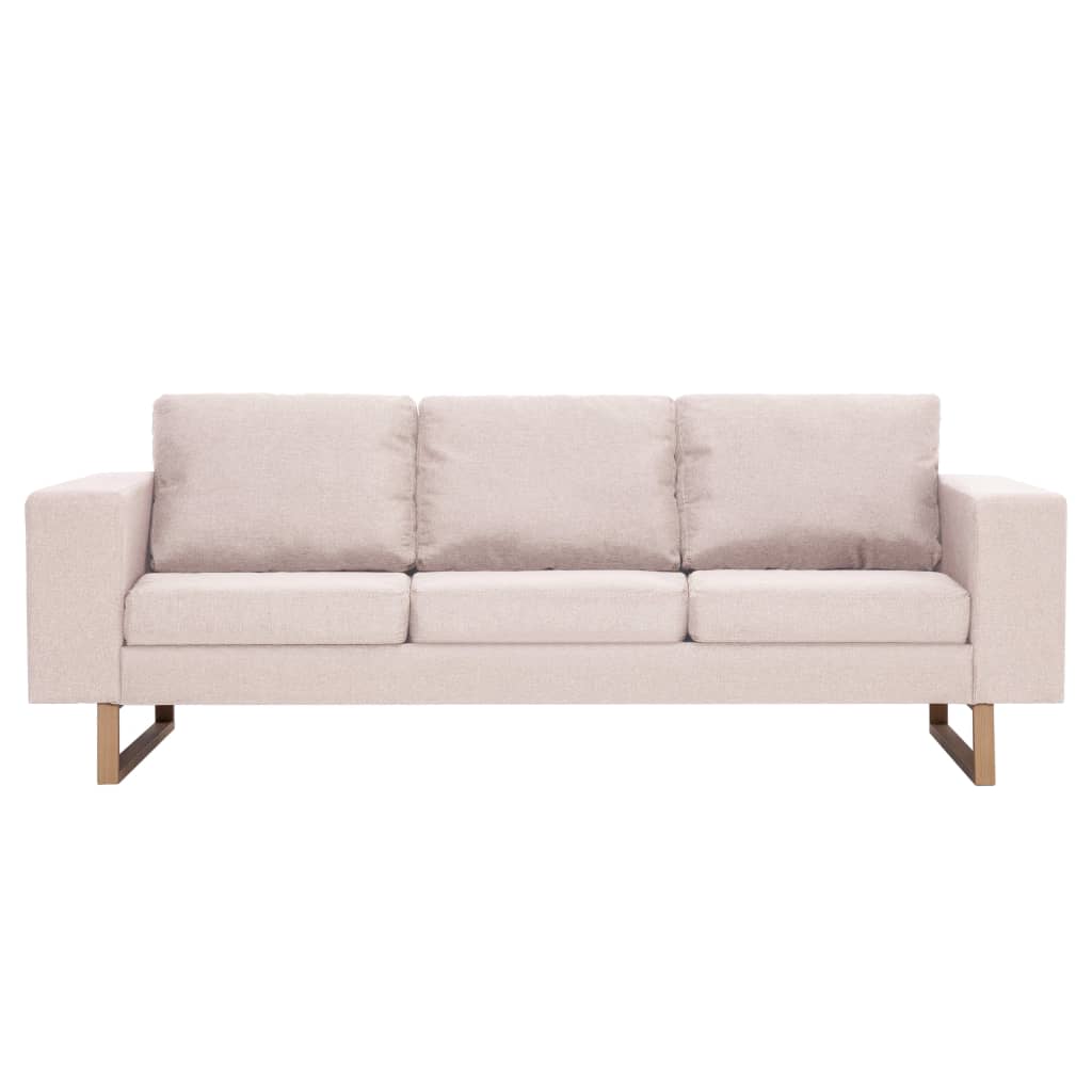  Ensemble de canapé 2 pcs Tissu Crème
