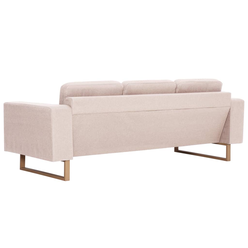  Ensemble de canapé 2 pcs Tissu Crème