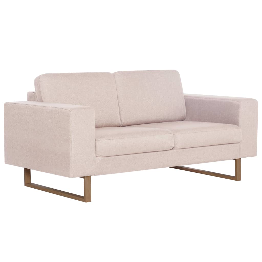  Ensemble de canapé 2 pcs Tissu Crème