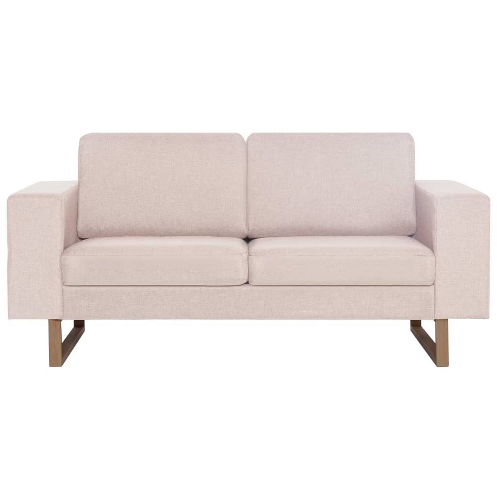  Ensemble de canapé 2 pcs Tissu Crème