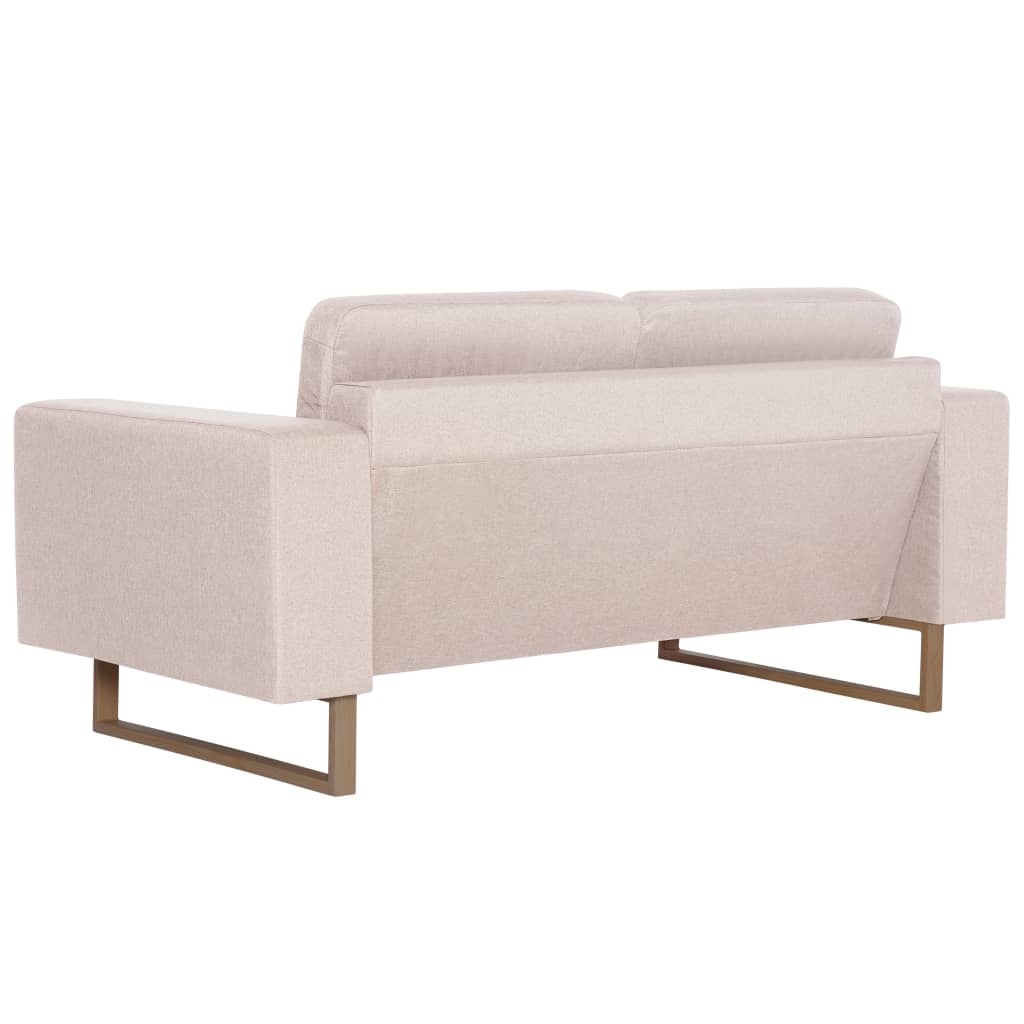  Ensemble de canapé 2 pcs Tissu Crème