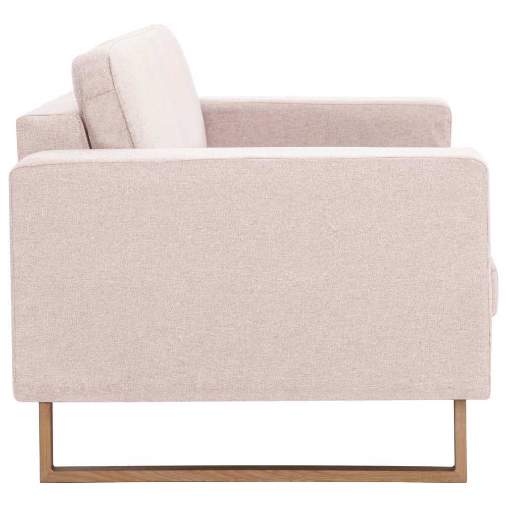  Ensemble de canapé 2 pcs Tissu Crème