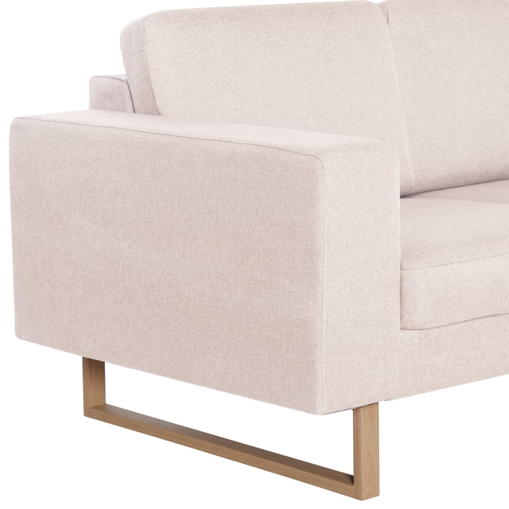  Ensemble de canapé 2 pcs Tissu Crème