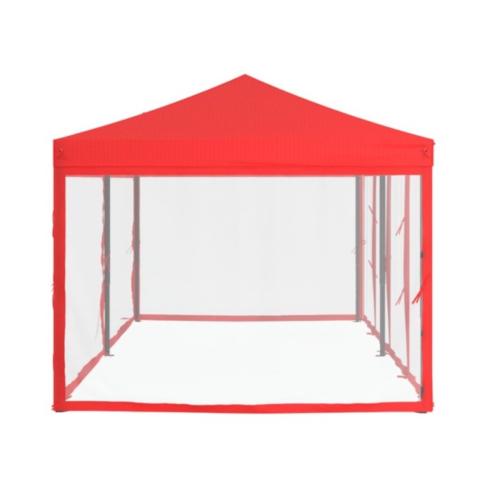 Tente de réception pliable avec parois Rouge 3x6 m