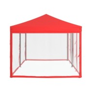 Tente de réception pliable avec parois Rouge 3x6 m