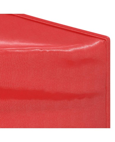 Tente de réception pliable avec parois Rouge 3x6 m