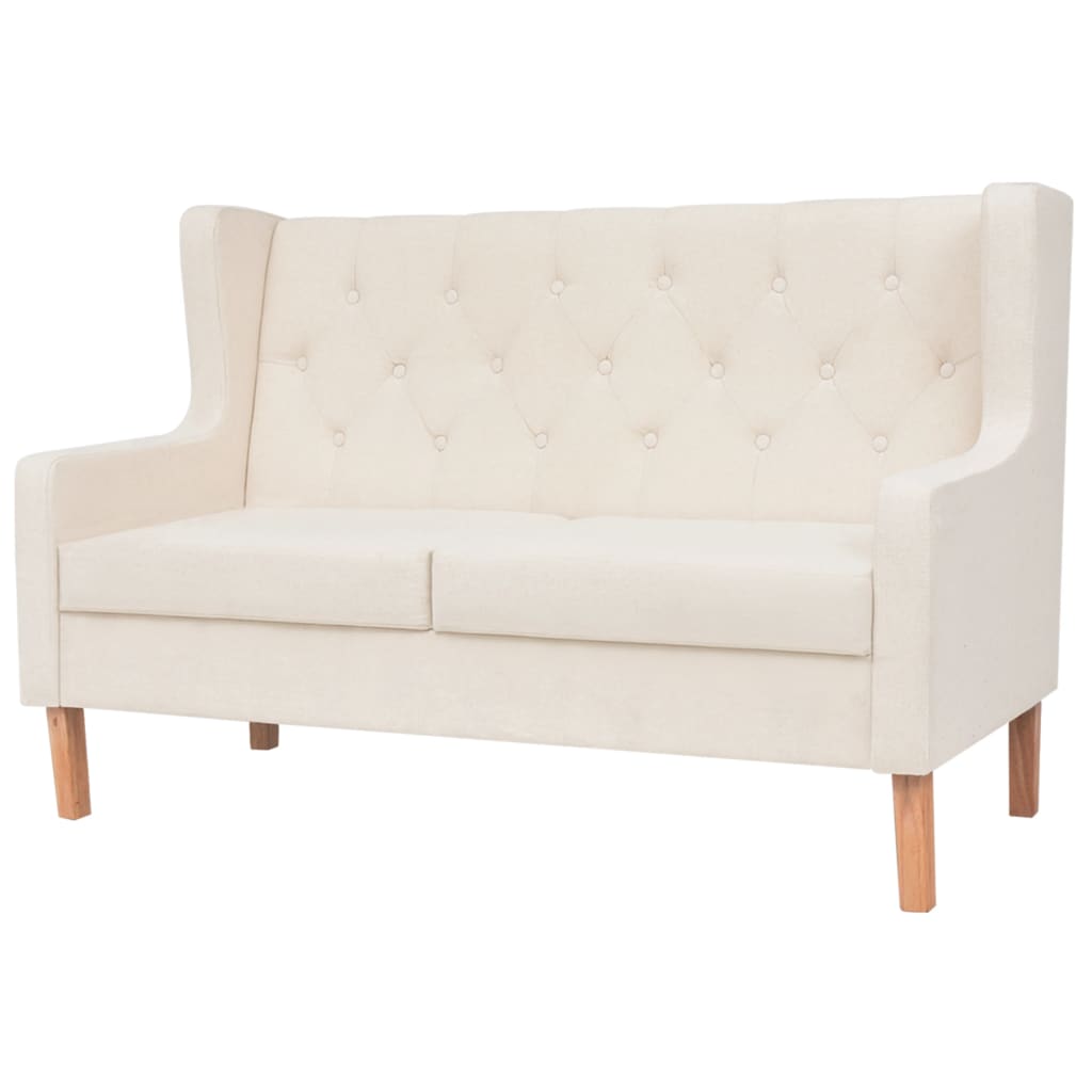  Ensemble de canapés 3 pcs tissu blanc crème