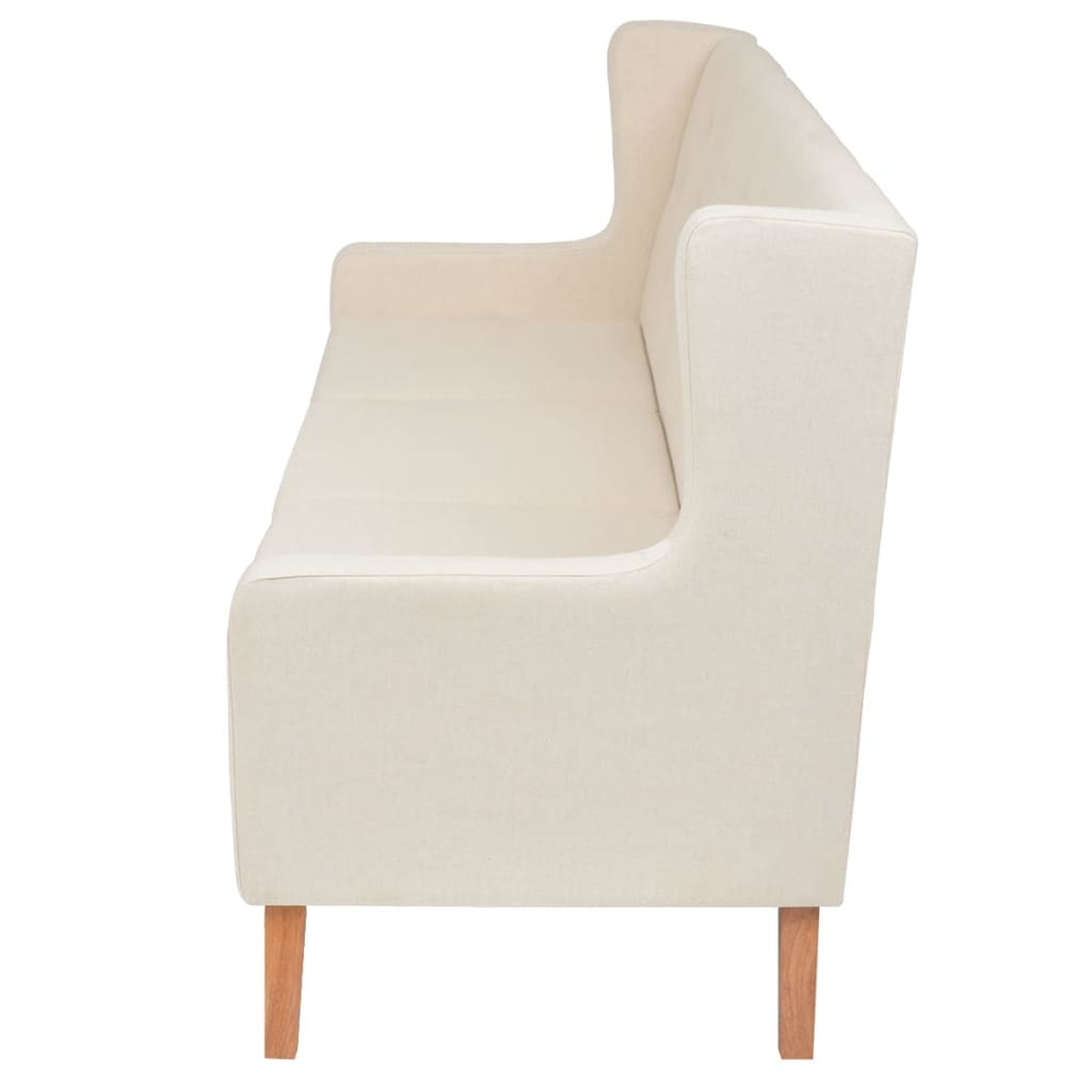  Ensemble de canapés 3 pcs tissu blanc crème