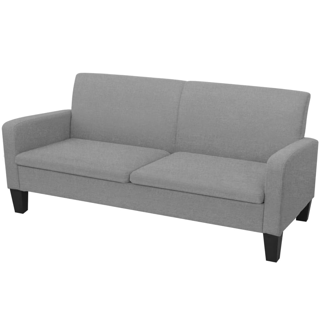  Canapé à 3 places 180 x 65 x 76 cm Gris clair