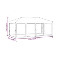 Tente de réception pliable avec parois Rouge 3x6 m