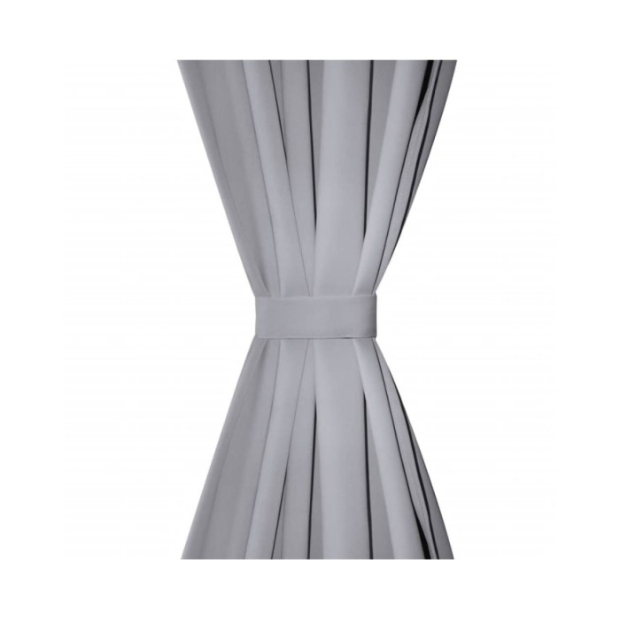 2 pcs Rideau Blackout Occultant Gris avec Œillets en métal 135x245cm