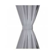 2 pcs Rideau Blackout Occultant Gris avec Œillets en métal 135x245cm