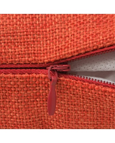 Housses de coussin 4 pcs Aspect de lin Terre-cuite 80x80 cm