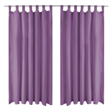 Rideau occultant avec boucles 2 pcs 140 x 175 cm Lilas