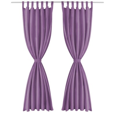 Rideau occultant avec boucles 2 pcs 140 x 175 cm Lilas