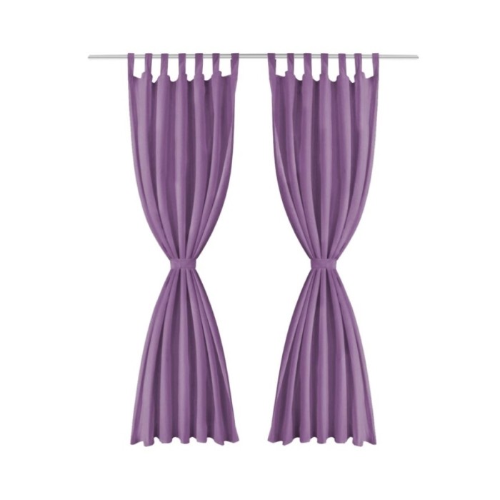 Rideau occultant avec boucles 2 pcs 140 x 175 cm Lilas