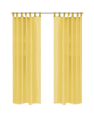 Rideau occultant 2 pcs Voile 140 x 245 cm Jaune