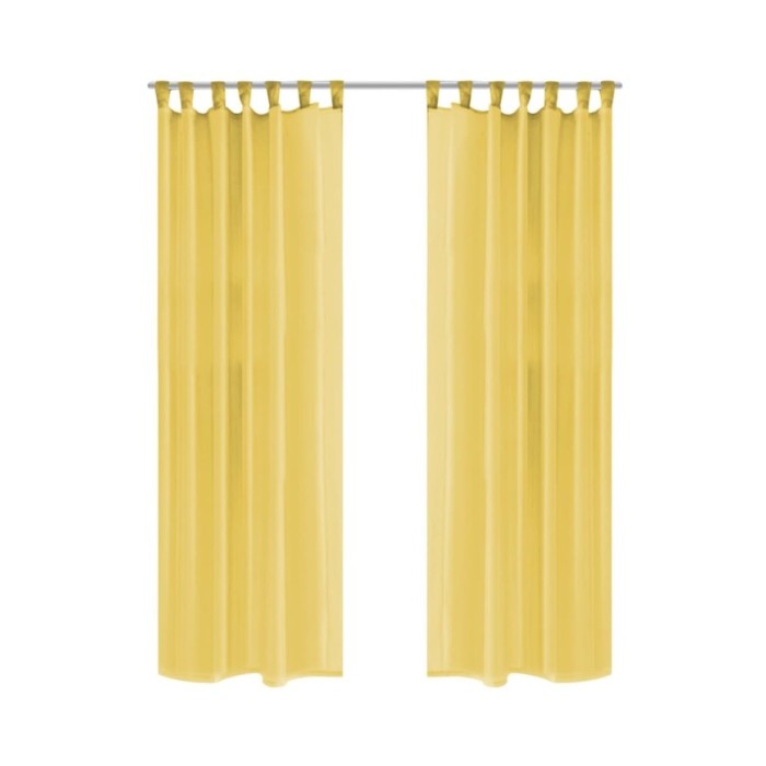 Rideau occultant 2 pcs Voile 140 x 245 cm Jaune