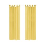 Rideau occultant 2 pcs Voile 140 x 245 cm Jaune