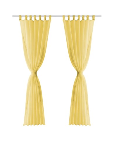 Rideau occultant 2 pcs Voile 140 x 245 cm Jaune
