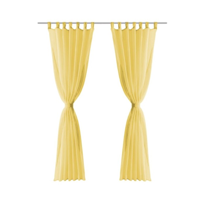 Rideau occultant 2 pcs Voile 140 x 245 cm Jaune