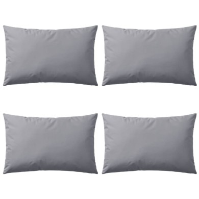 Oreiller d'extérieur 4 pièces 60 x 40 cm Gris