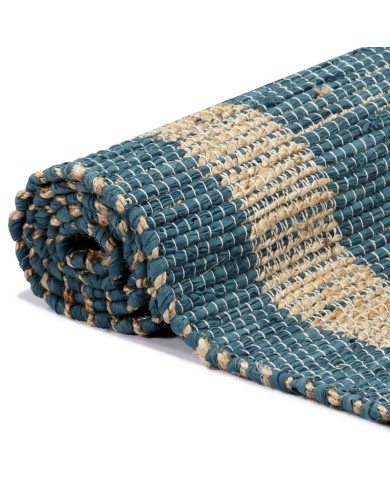 Tapis fait à la main Jute Bleu 120x180 cm
