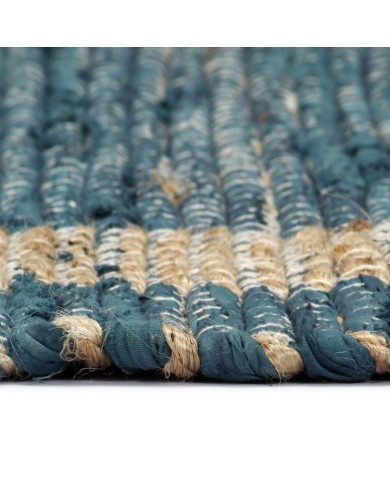 Tapis fait à la main Jute Bleu 120x180 cm