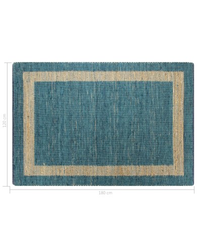 Tapis fait à la main Jute Bleu 120x180 cm