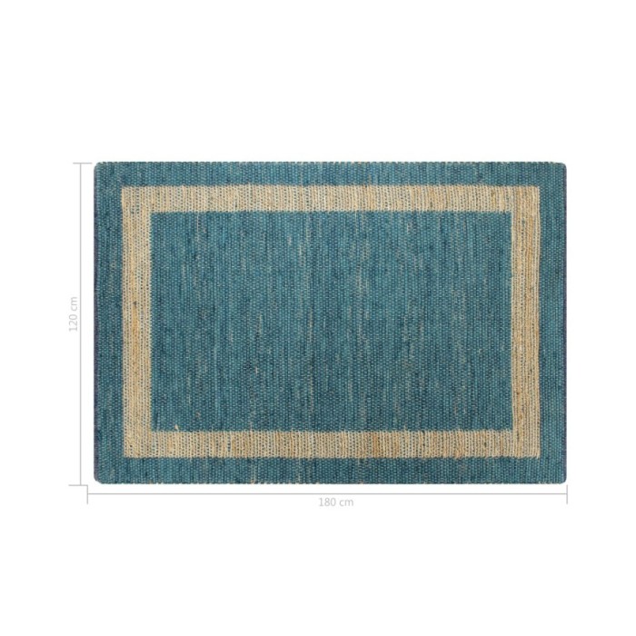 Tapis fait à la main Jute Bleu 120x180 cm