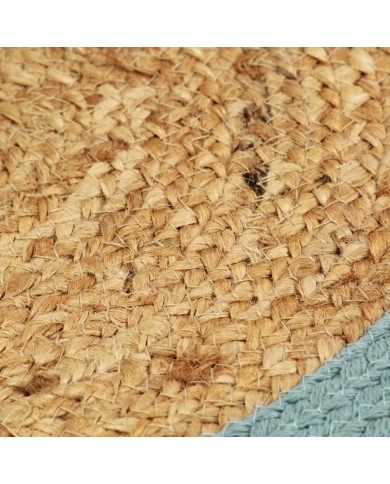 Napperons 6 pcs Naturel et vert 38 cm Jute et coton