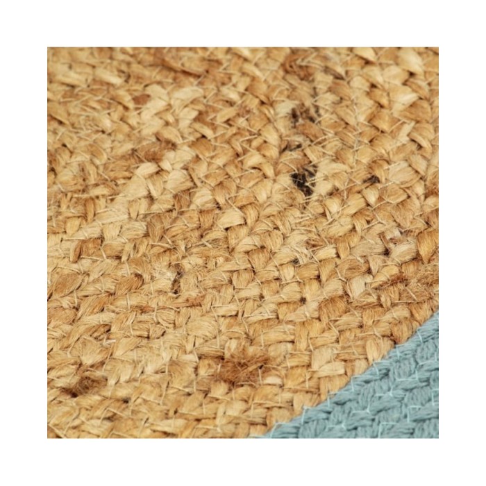 Napperons 6 pcs Naturel et vert 38 cm Jute et coton