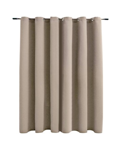 Rideau occultant avec anneaux en métal Beige 290x245 cm