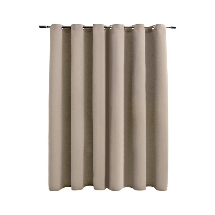Rideau occultant avec anneaux en métal Beige 290x245 cm
