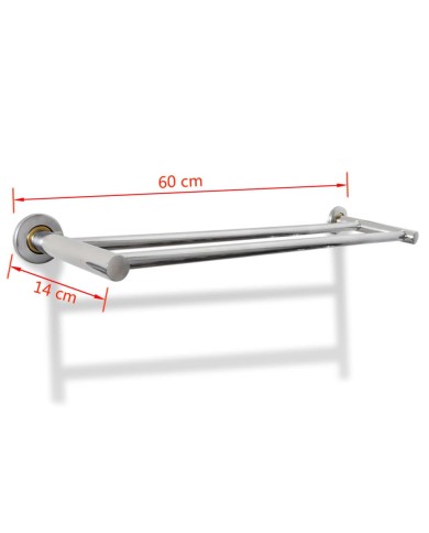 Porte serviettes double - Barre Fixe 2 tubes