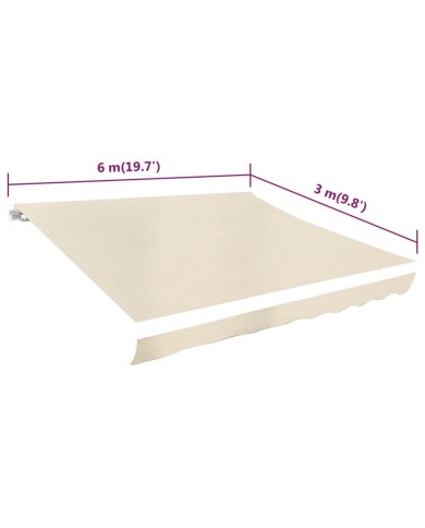 Toile d'auvent Crème 6 x 3 m (cadre non inclus)
