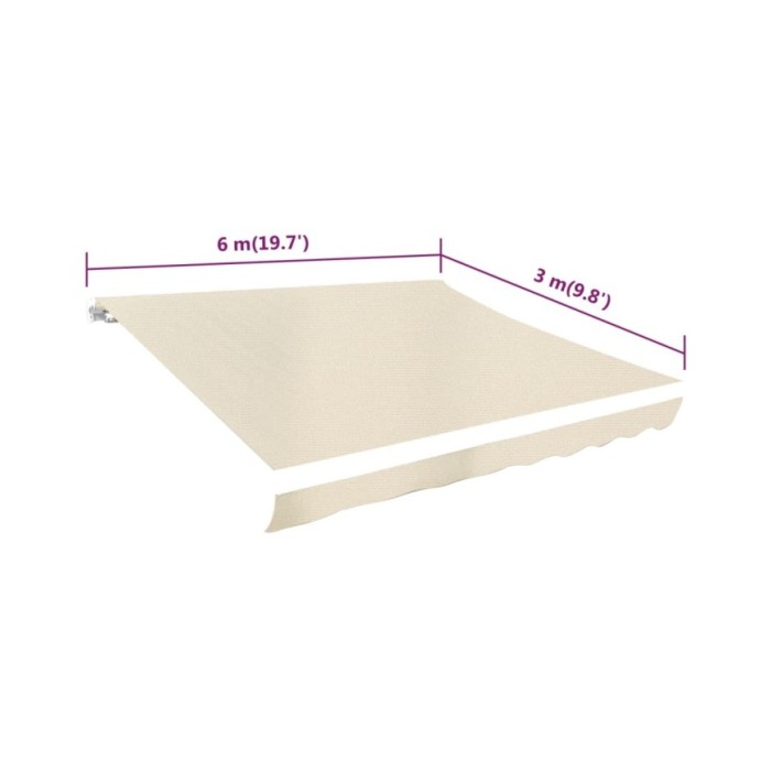 Toile d'auvent Crème 6 x 3 m (cadre non inclus)