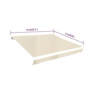 Toile d'auvent Crème 6 x 3 m (cadre non inclus)