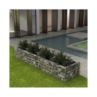 Lit surélevé à gabion Acier 360x90x50 cm
