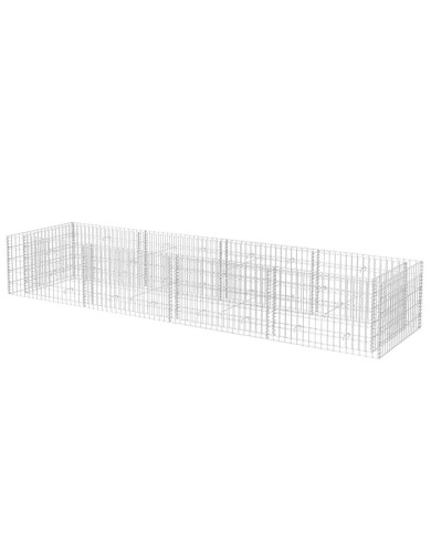 Lit surélevé à gabion Acier 360x90x50 cm